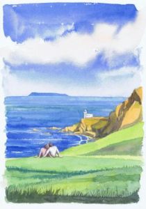 Hartland Point to Lundy Island; available to buy; see Paintings for sale at the top of the menu on the right