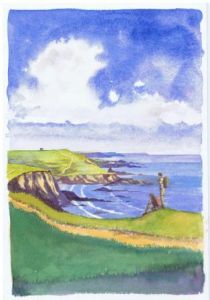 Blegberry to The Warren above Hartland Quay; available to buy; see Paintings for sale at the top of the menu on the right